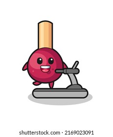 matches cartoon character walking on the treadmill , cute style design for t shirt, sticker, logo element