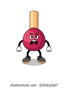 matches cartoon illustration with angry expression , character design