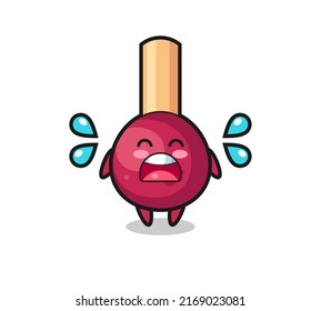 matches cartoon illustration with crying gesture , cute style design for t shirt, sticker, logo element