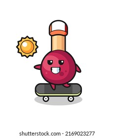 matches character illustration ride a skateboard , cute style design for t shirt, sticker, logo element