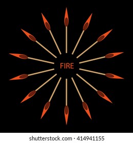 Matches in a circle black