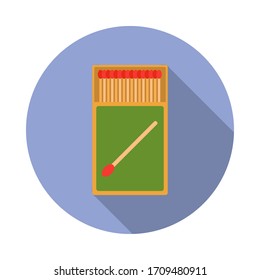 matches colored illustration long shadow icon. Simple color vector of Camping icons for ui and ux, website or mobile application