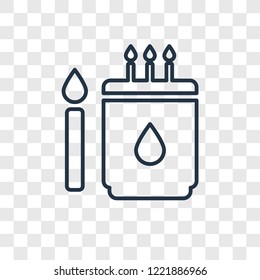 Matches concept vector linear icon isolated on transparent background, Matches concept transparency concept in outline style