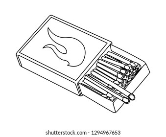 matches contour vector illustration isolated