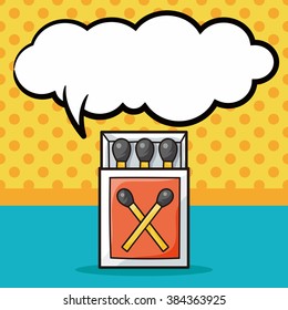 Matches doodle, speech bubble