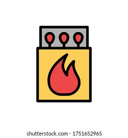Matches, fire icon. Simple color with outline vector elements of camping icons for ui and ux, website or mobile application