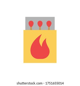Matches, fire icon. Simple color vector elements of camping icons for ui and ux, website or mobile application