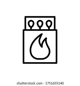 Coincidencias, icono de fuego. Línea simple, contorno de elementos vectoriales de iconos de acampada para ui y ux, sitio web o aplicación móvil
