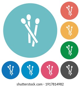 Matches flat white icons on round color backgrounds