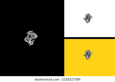 matches and flowers vector line art design