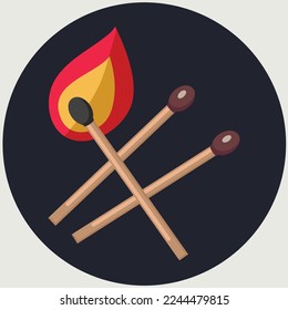 Matches icon clipart isolated vector illustration