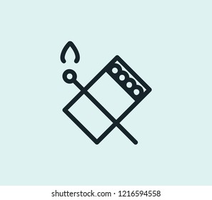 Matches icon line isolated on clean background. Matches icon concept drawing icon line in modern style. Vector illustration for your web mobile logo app UI design.