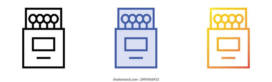 matches icon. Linear, Blue Fill and Gradient Style Design Isolated On White Background