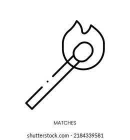 matches icon. Linear style sign isolated on white background. Vector illustration