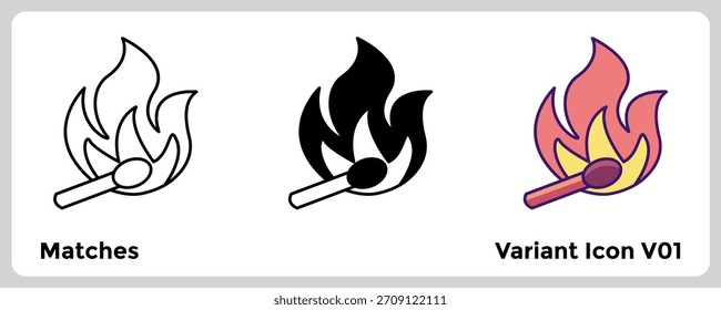 El icono de partidos representa un rápido arranque de fuego en imágenes de exteriores y de emergencia. Línea, Relleno, Estilo de color.