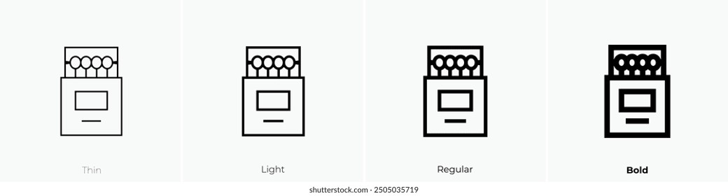 matches icon. Thin, Light Regular And Bold style design isolated on white background