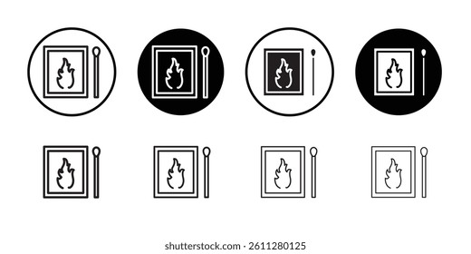 Matches icon Thin line art collection
