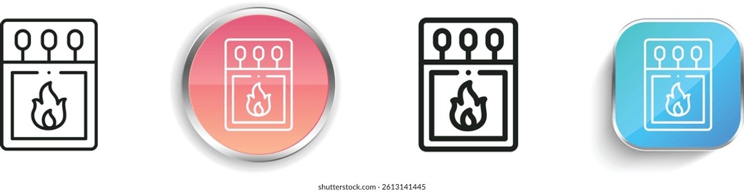 matches icon. Thin Linear, Regular and Button Style Design Isolated On White Background