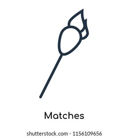 Matches icon vector isolated on white background, Matches transparent sign , thin symbols or lined elements in outline style