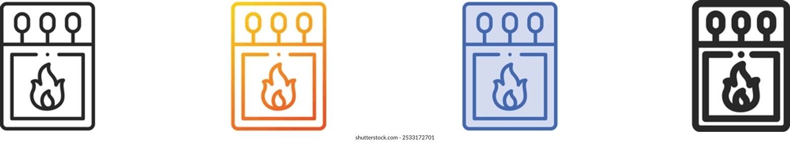 matches icon.Thin Linear, Gradient, Blue Stroke and bold Style Design Isolated On White Background