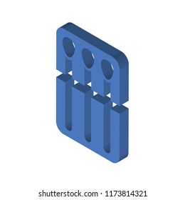 Matches isometric left top view 3D icon