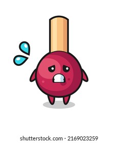 matches mascot character with afraid gesture , cute style design for t shirt, sticker, logo element