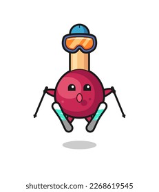matches mascot character as a ski player , cute style design for t shirt, sticker, logo element
