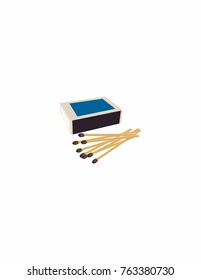 Matches on a white background