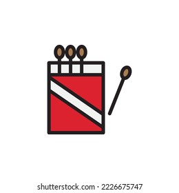 matches outline icon. Elements of smoking activities illustration icon. Signs and symbols can be used for web, logo, mobile app, UI, UX