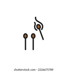 matches outline icon. Elements of smoking activities illustration icon. Signs and symbols can be used for web, logo, mobile app, UI, UX