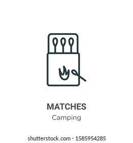 Matches outline vector icon. Thin line black matches icon, flat vector simple element illustration from editable camping concept isolated on white background
