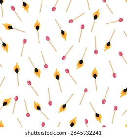 Matches seamless pattern. Flat vector clipart, illustration with isolated background.