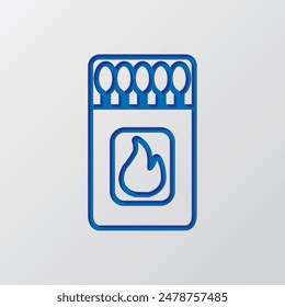 Coincide con un icono simple. Diseño plano. Diseño de corte de papel. Símbolo azul cortado con sombra. Fondo gris.ai