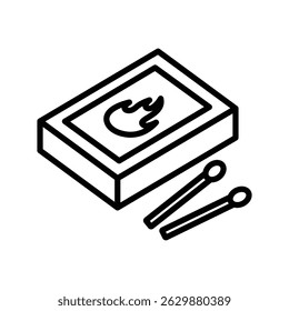 Plantilla de diseño de Vector de icono de palo de fósforos simple y limpia