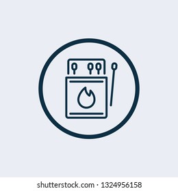 Matches vector, burned match icon. Matchbox icon