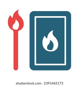 Matches Vector Glyph Two Color Icon For Personal And Commercial Use.
