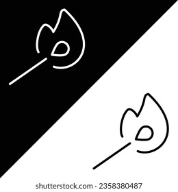 Matches Vector Icon, Outline style icon, from Adventure icons collection, isolated on Black and white Background.