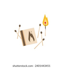 Matches vector illustration, box of matches flat icon
