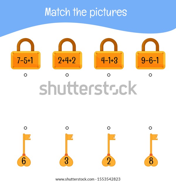 Matching Children Educational Game Activity Pre Stock Vector (Royalty ...