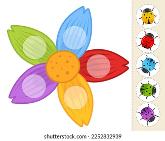 Matching children educational game. Cut out and glue the cards in the correct place. Activity for pre sсhool years kids and toddlers.

