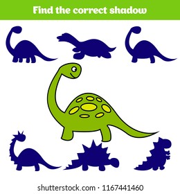 Matching children educational game. Match insects parts. Find missing puzzle. Activity for pre school years kids. Dinosaur.