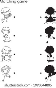 Matching children educational game match objects vector image