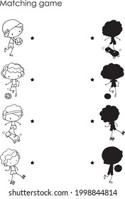 Matching children educational game match objects vector image