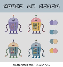 Matching children educational game. Match by color. Activity for pre sсhool years kids and toddlers.