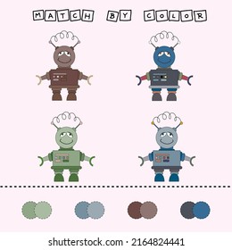 Matching children educational game. Match by color. Activity for pre sсhool years kids and toddlers.