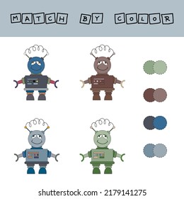 Matching children educational game. Match by color. Activity for pre sсhool years kids and toddlers.