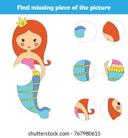 Matching children educational game. Match insects parts. Find missing puzzle. Activity for pre school years kids.
