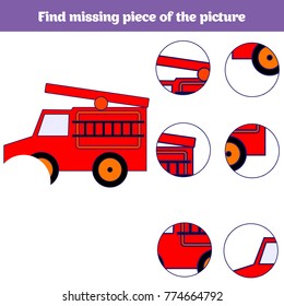 Matching children educational game. Match insects parts. Find missing puzzle. Activity for pre school years kids.