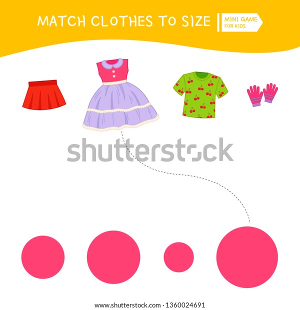 Matching Children Educational Game Match Clothes Stock Vector (Royalty Free) 1360024691