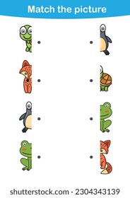 Matching children educational game.Match pictures